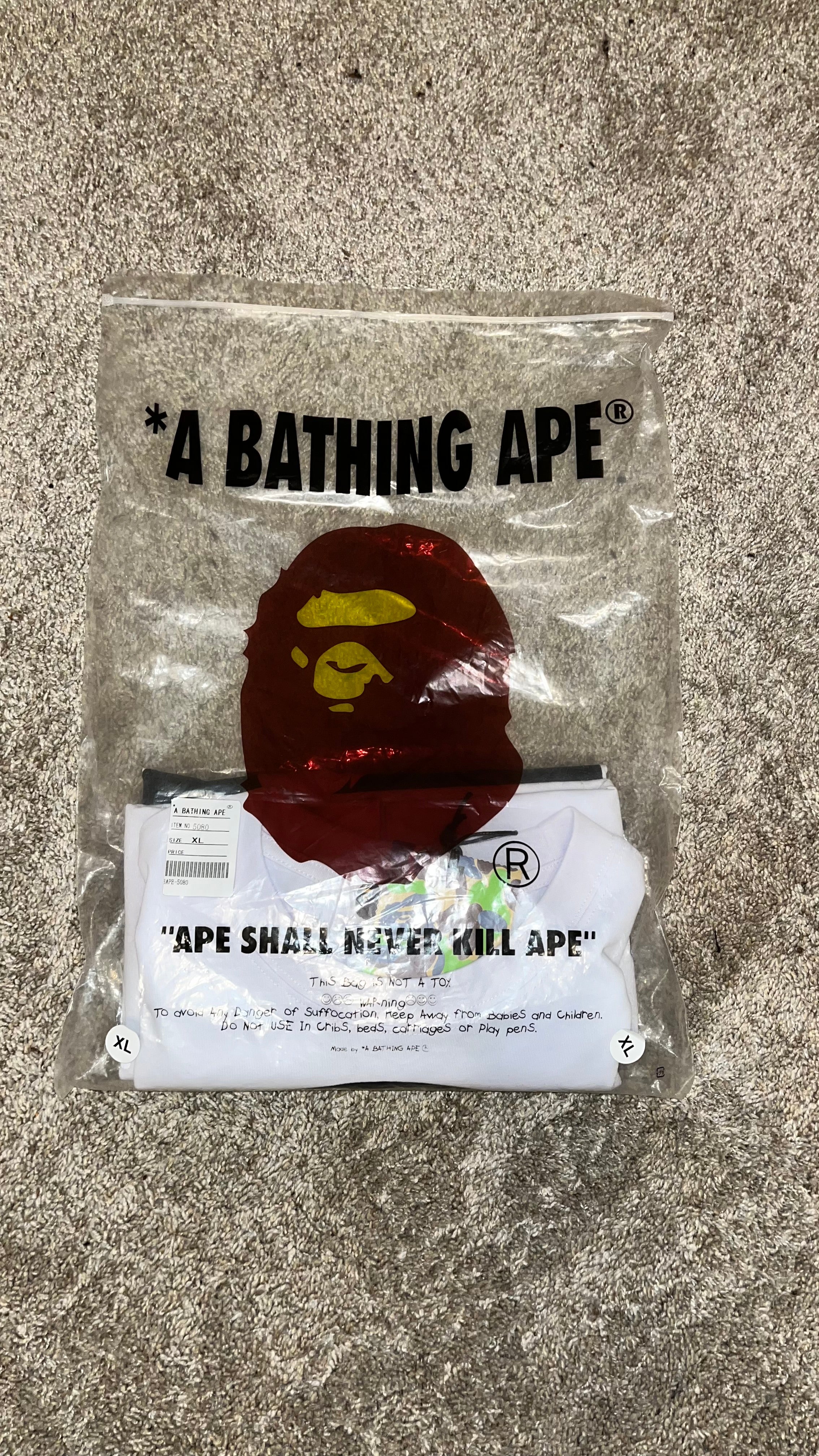 BAPE x Heron Preston white tee