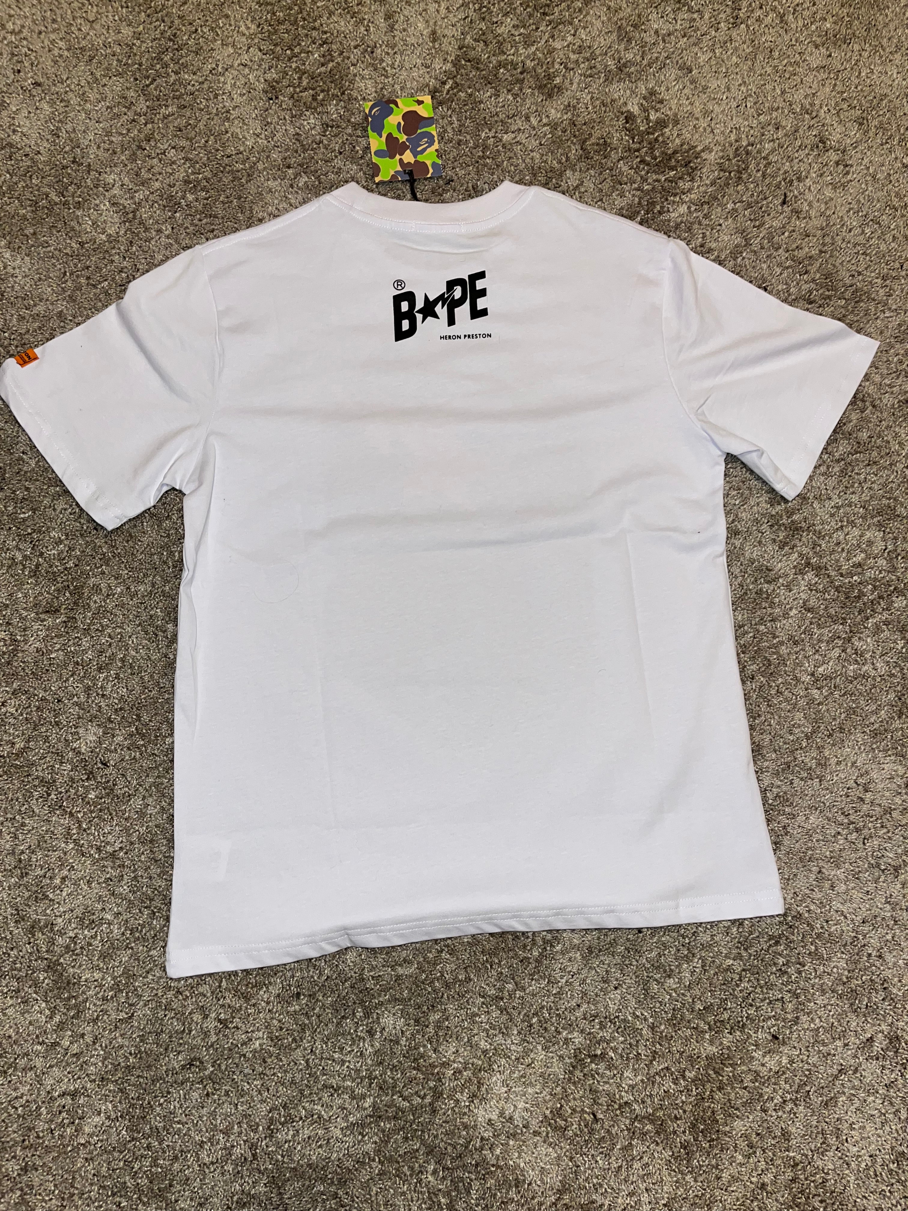 BAPE x Heron Preston white tee