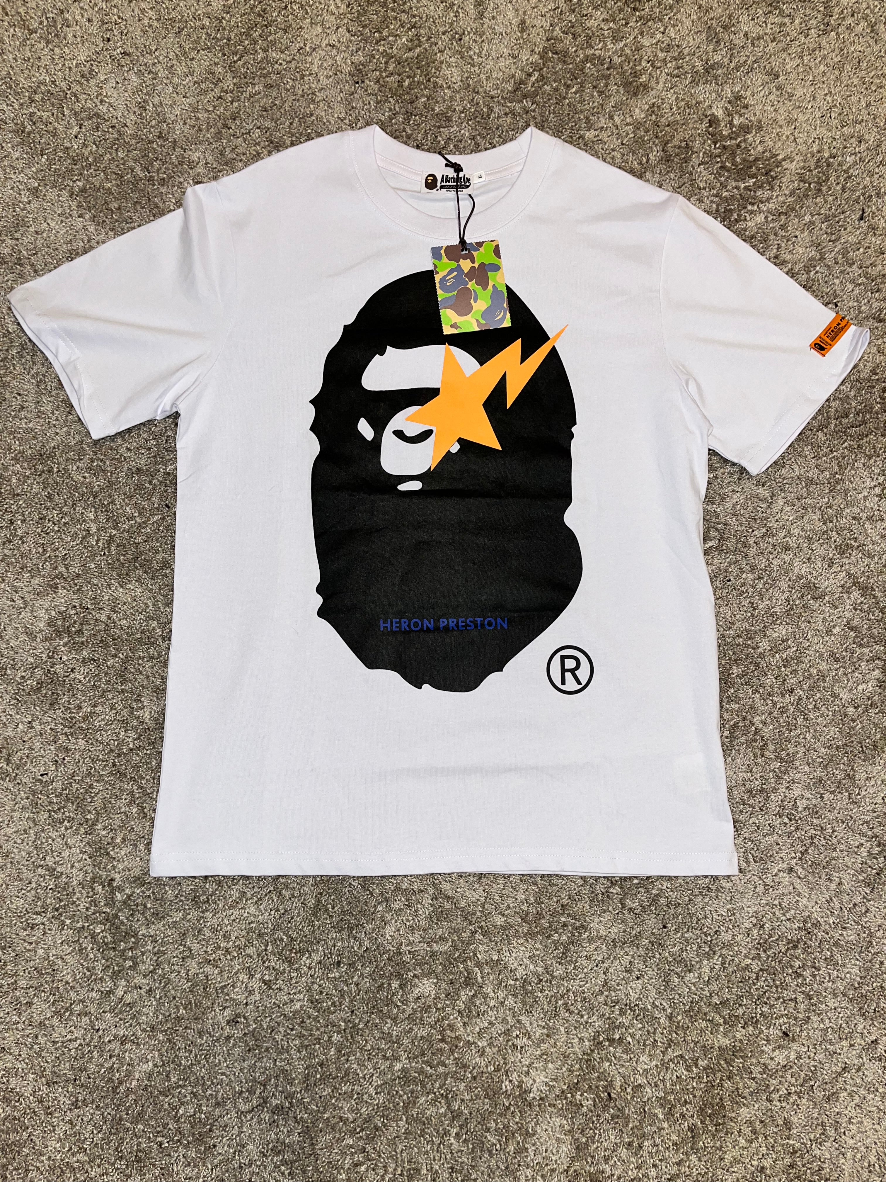 BAPE x Heron Preston white tee